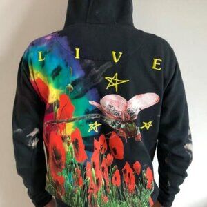 Travis Scott Live In Europe Hoodie Black 93665-566 Men's Size Small